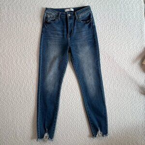 Kancan womens Maria High Rise Ankle Skinny Jeans 7/27 dark wash